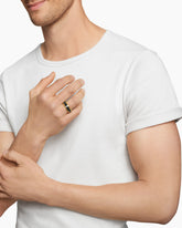 Beveled Band Ring in 18K Yellow Gold with Black Titanium, 8.5mm